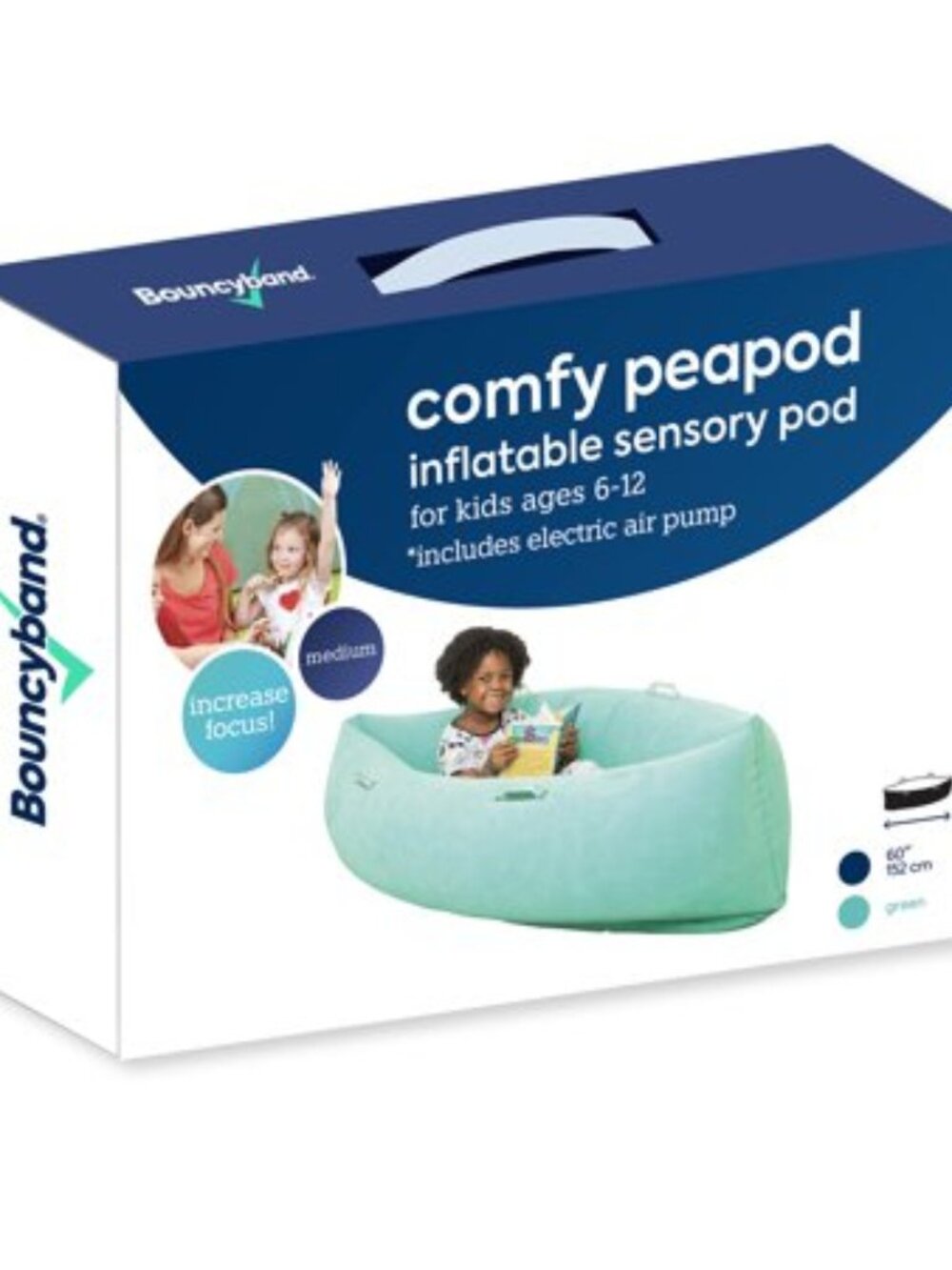 Bouncyband Comfy Hugging Peapod Sensory Pod 60 Green